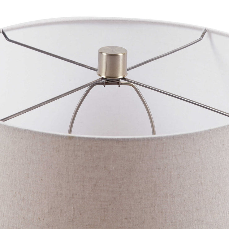 Uttermost Callais Crackled Aqua Blue Glaze Ceramic Table Lamp With Light Beige Linen Shade