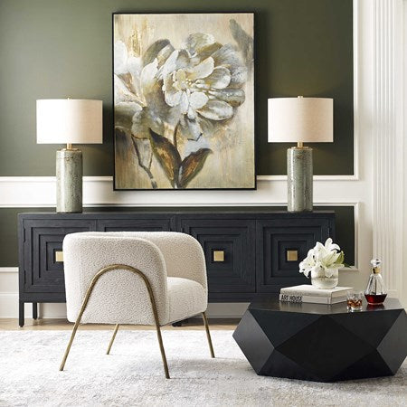 Uttermost Callais Crackled Aqua Blue Glaze Ceramic Table Lamp With Light Beige Linen Shade