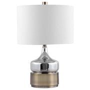 Uttermost Como Chrome Glass Table Lamp With White Linen Shade