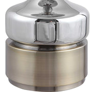 Uttermost Como Chrome Glass Table Lamp With White Linen Shade
