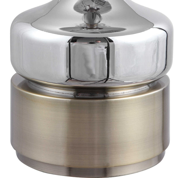 Uttermost Como Chrome Glass Table Lamp With White Linen Shade
