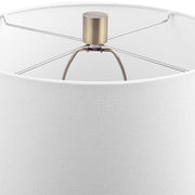 Uttermost Como Chrome Glass Table Lamp With White Linen Shade