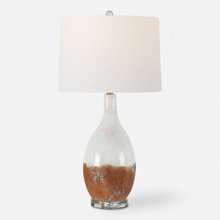 Uttermost Durango Terracotta Rust Ceramic Table Lamp With White Linen Shade