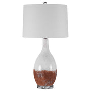 Uttermost Durango Terracotta Rust Ceramic Table Lamp With White Linen Shade