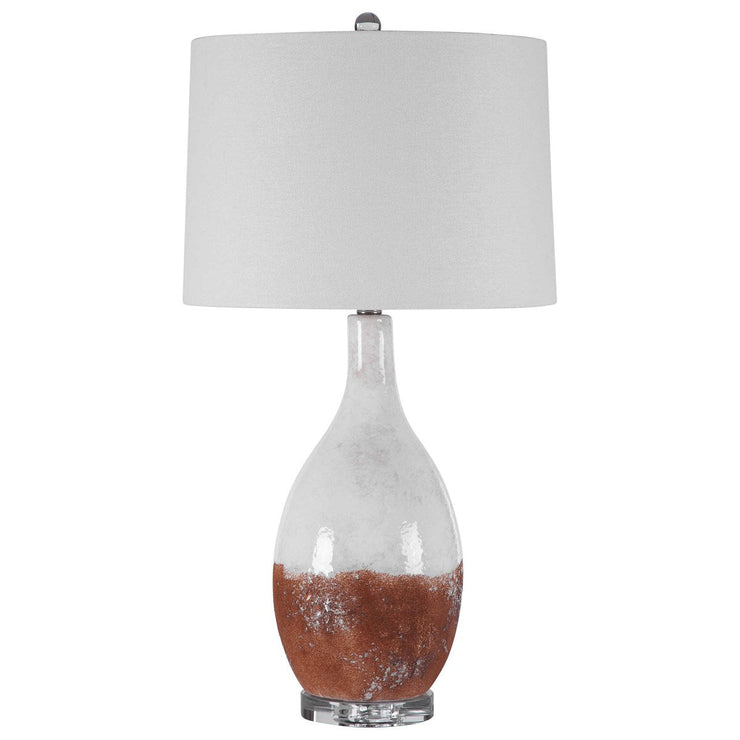 Uttermost Durango Terracotta Rust Ceramic Table Lamp With White Linen Shade