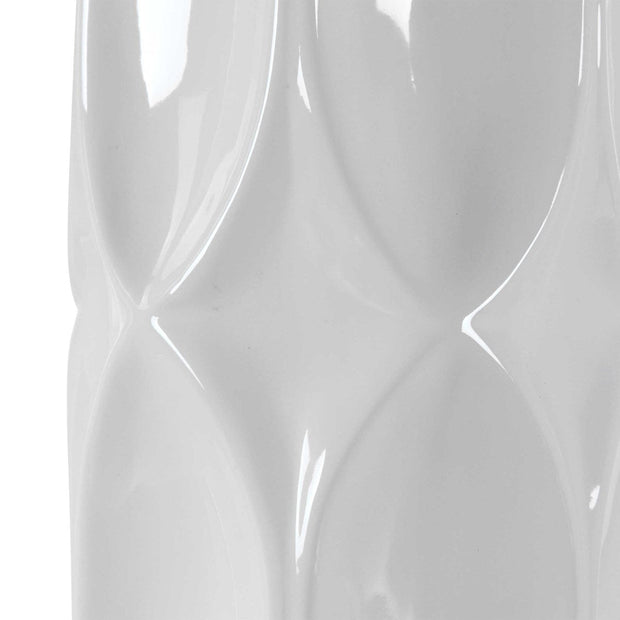 Uttermost Sinclair Glossy White Glaze Ceramic Table Lamp With Linen Shade