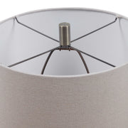 Uttermost Lagos Rust Brown Glazed Ceramic Table Lamp With Beige Linen Shade