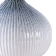 Uttermost Eichler Cream, Light Blue and Indigo Ceramic Table Lamp With Linen Shade