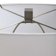 Uttermost Relic Antiqued Gold and Dark Bronze Table Lamp With White Linen Shade