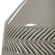 Uttermost Rewind Soft Gray Glazed Ceramic Table Lamp With White Shade