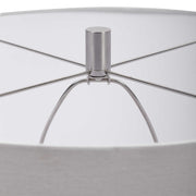 Uttermost Rewind Soft Gray Glazed Ceramic Table Lamp With White Shade
