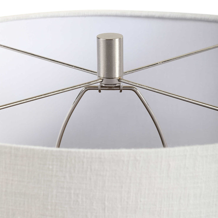 Uttermost Holloway Cobalt Blue Glazed Ceramic Table Lamp With Off-White Linen Shade