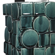Uttermost Geometry Emerald Green Glazed Ceramic Table Lamp With White Linen Shade