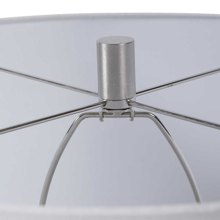 Uttermost Geometry Emerald Green Glazed Ceramic Table Lamp With White Linen Shade