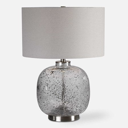 Uttermost Storm Translucent Art Glass Table Lamp With Light Gray Linen Shade