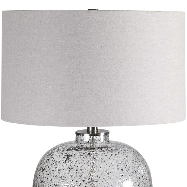 Uttermost Storm Translucent Art Glass Table Lamp With Light Gray Linen Shade