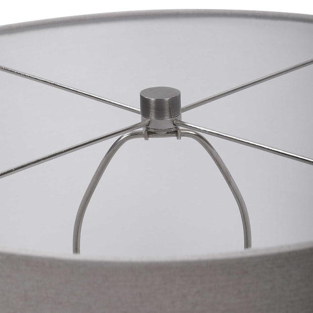 Uttermost Storm Translucent Art Glass Table Lamp With Light Gray Linen Shade