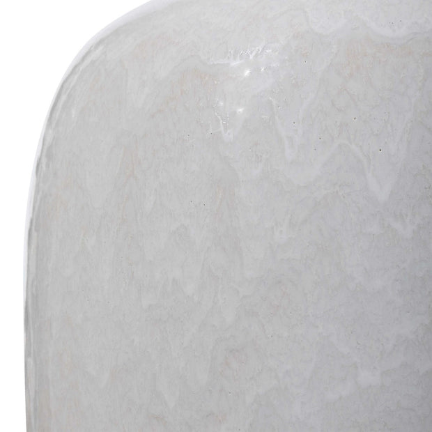 Uttermost Winterscape Cream Ivory Glazed Ceramic Table Lamp With Light Gray Linen Shade