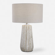 Uttermost Pikes Taupe Glazed Ceramic Table Lamp With Light Gray Shade