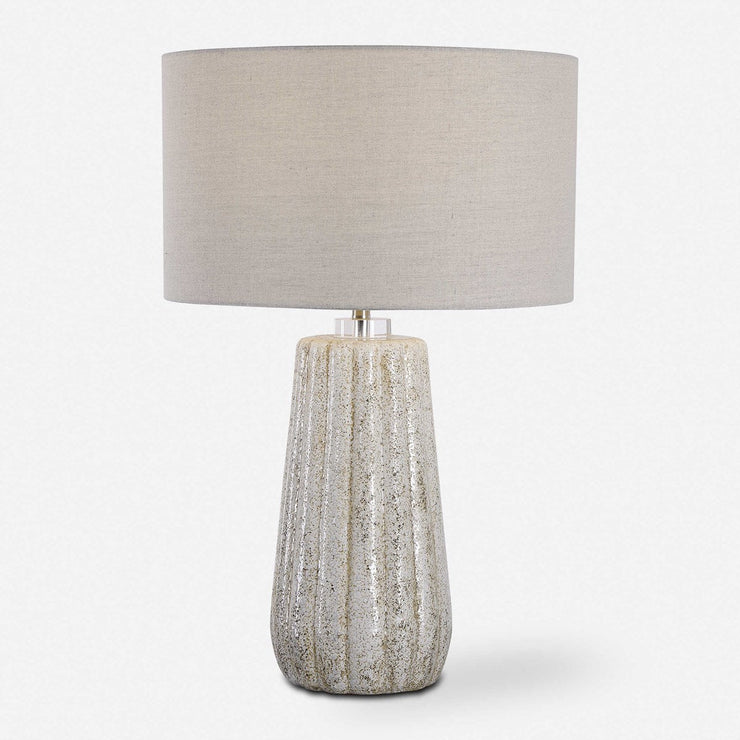 Uttermost Pikes Taupe Glazed Ceramic Table Lamp With Light Gray Shade