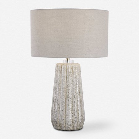 Uttermost Pikes Taupe Glazed Ceramic Table Lamp With Light Gray Shade
