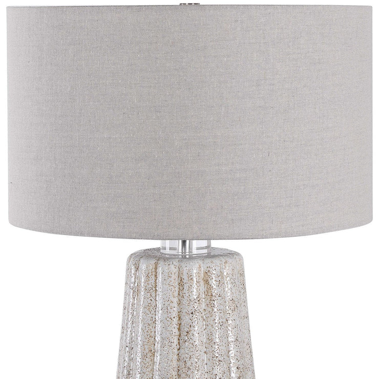 Uttermost Pikes Taupe Glazed Ceramic Table Lamp With Light Gray Shade