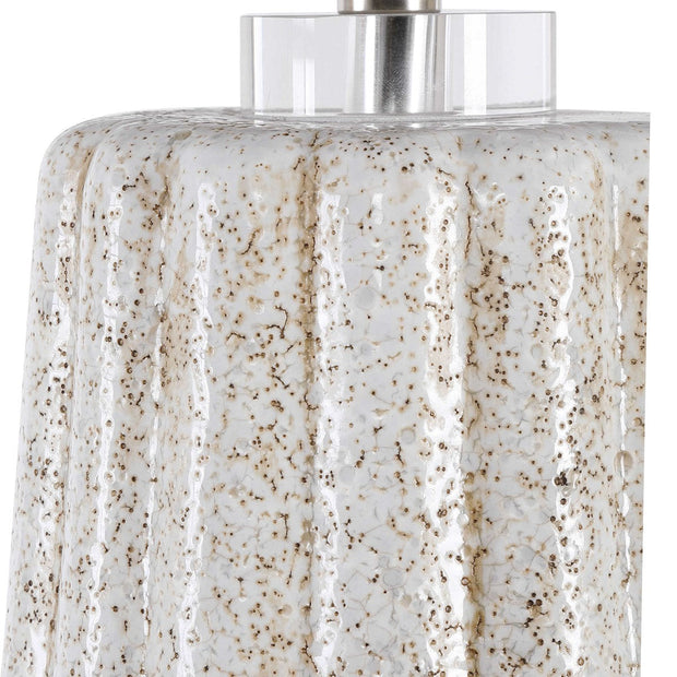 Uttermost Pikes Taupe Glazed Ceramic Table Lamp With Light Gray Shade