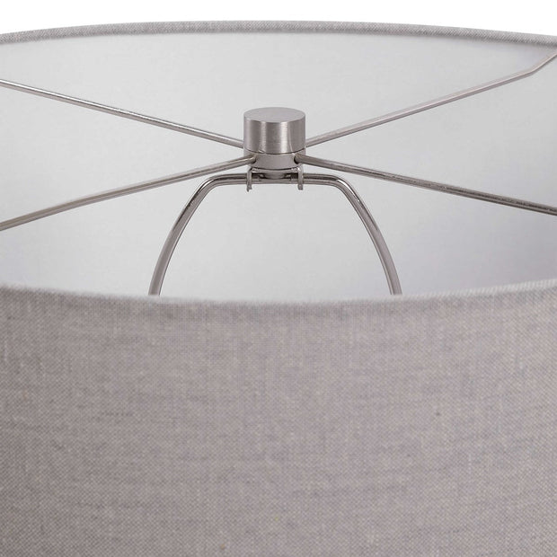 Uttermost Pikes Taupe Glazed Ceramic Table Lamp With Light Gray Shade