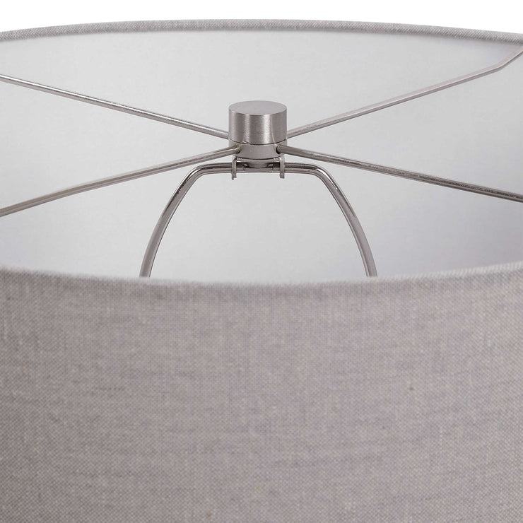 Uttermost Pikes Taupe Glazed Ceramic Table Lamp With Light Gray Shade