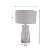 Uttermost Pikes Taupe Glazed Ceramic Table Lamp With Light Gray Shade