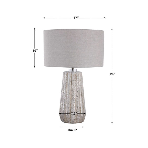 Uttermost Pikes Taupe Glazed Ceramic Table Lamp With Light Gray Shade