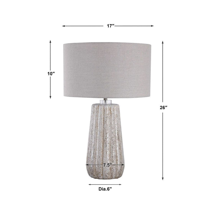 Uttermost Pikes Taupe Glazed Ceramic Table Lamp With Light Gray Shade