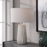 Uttermost Pikes Taupe Glazed Ceramic Table Lamp With Light Gray Shade