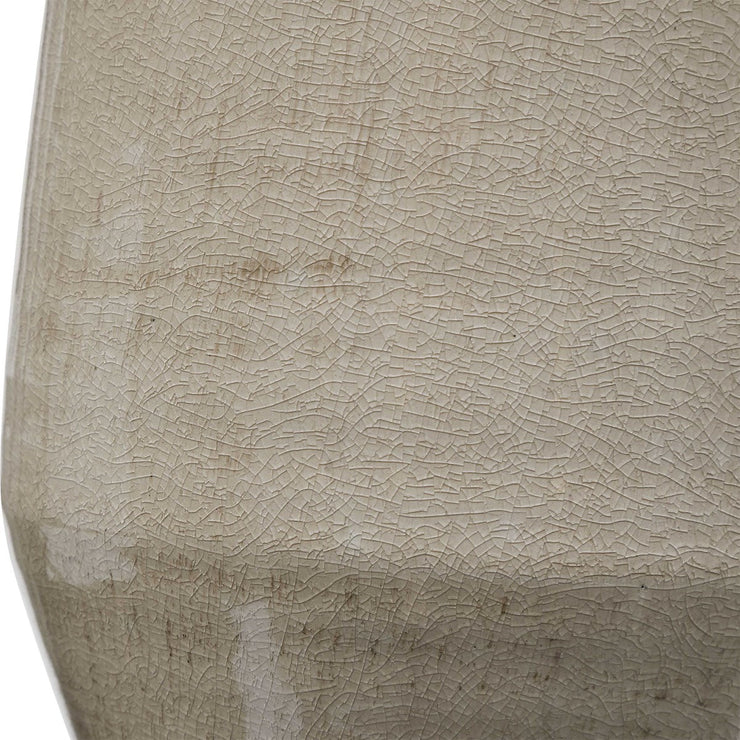 Uttermost Volterra Taupe Gray Glazed Ceramic Table Lamp With White Linen Shade