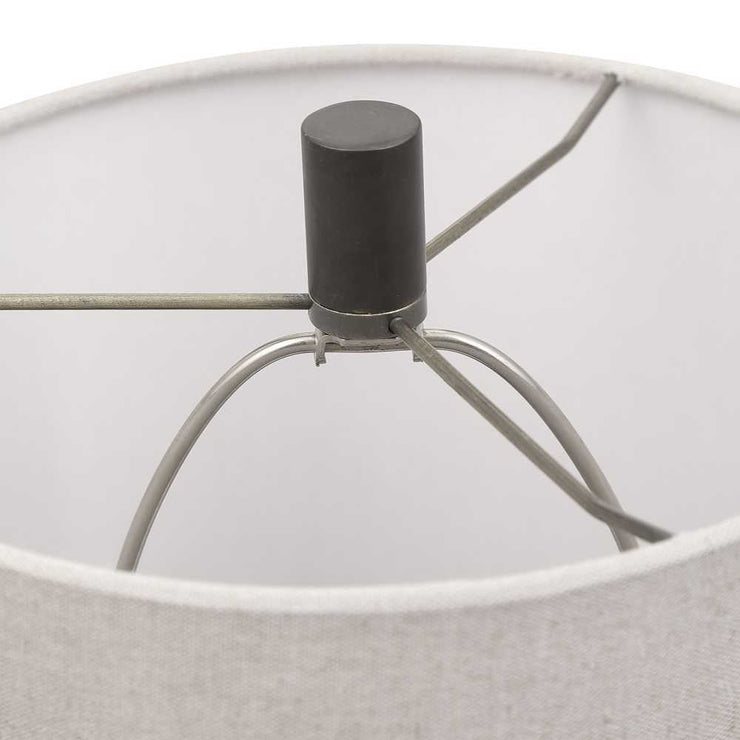 Uttermost Volterra Taupe Gray Glazed Ceramic Table Lamp With White Linen Shade