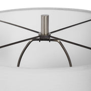 Uttermost Dakota White Crackle Glazed Ceramic Table Lamp With Linen Shade