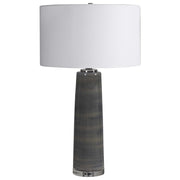 Uttermost Seurat Charcoal Gray Ceramic Table Lamp With White Linen Shade