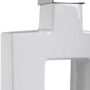 Uttermost Entry White Glazed Ceramic Contemporary Table Lamp With Linen Shade