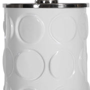 Uttermost Calia White Embossed Ceramic Table Lamp With Linen Shade