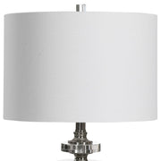 Uttermost Calia White Embossed Ceramic Table Lamp With Linen Shade