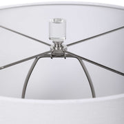 Uttermost Calia White Embossed Ceramic Table Lamp With Linen Shade