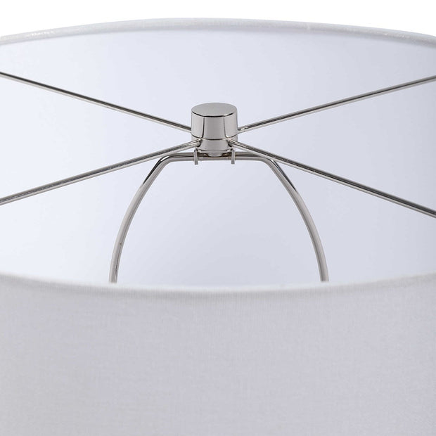 Uttermost Blue Waters Ombré Ceramic Table Lamp With White Linen Drum Shade