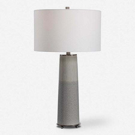 Uttermost Abdel Light Gray Glaze Ceramic Table Lamp Wth Off White Drum Shade