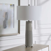 Uttermost Abdel Light Gray Glaze Ceramic Table Lamp Wth Off White Drum Shade
