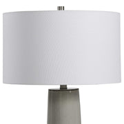Uttermost Abdel Light Gray Glaze Ceramic Table Lamp Wth Off White Drum Shade