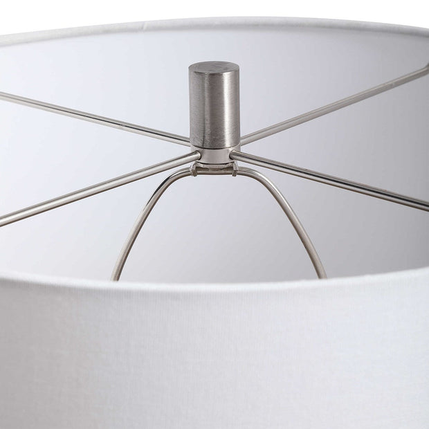 Uttermost Abdel Light Gray Glaze Ceramic Table Lamp Wth Off White Drum Shade