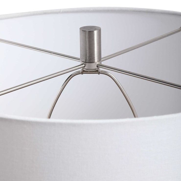Uttermost Abdel Light Gray Glaze Ceramic Table Lamp Wth Off White Drum Shade