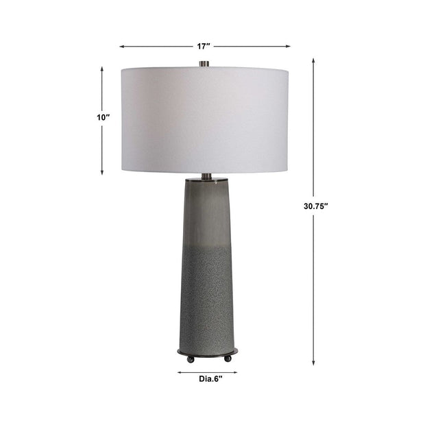 Uttermost Abdel Light Gray Glaze Ceramic Table Lamp Wth Off White Drum Shade