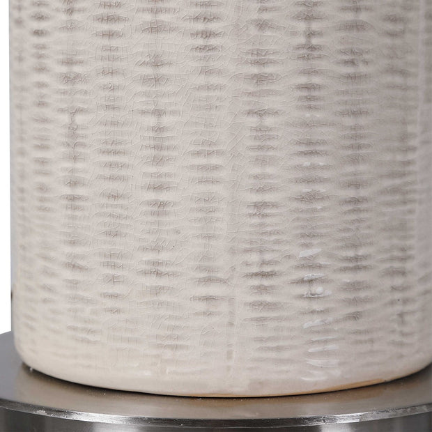 Uttermost Delgado Light Gray Glazed Ceramic Table Lamp With Linen Shade