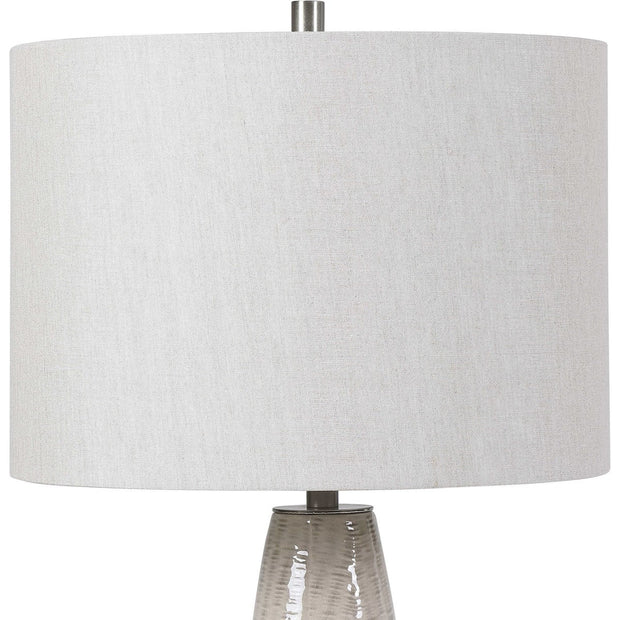 Uttermost Delgado Light Gray Glazed Ceramic Table Lamp With Linen Shade